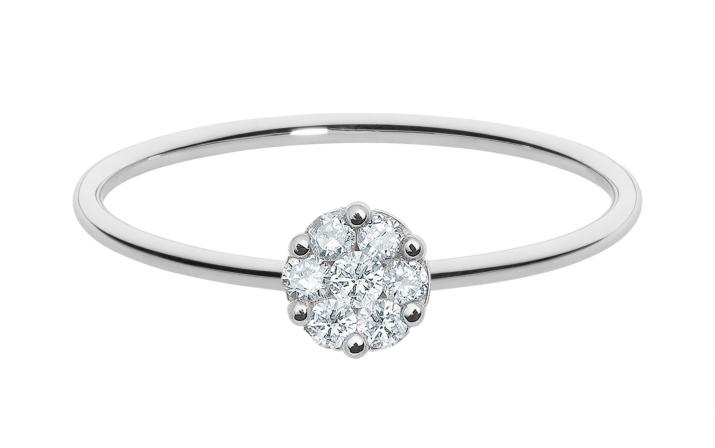 Bague jonc avec diamant 0.2 carat serti griffe or blanc - Redline - 0++