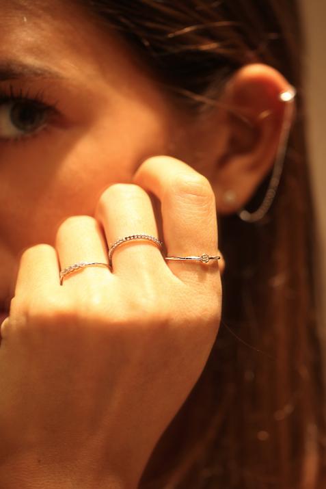 Bague jonc avec diamant 0.05 carat en serti clos or jaune - Redline - 0++