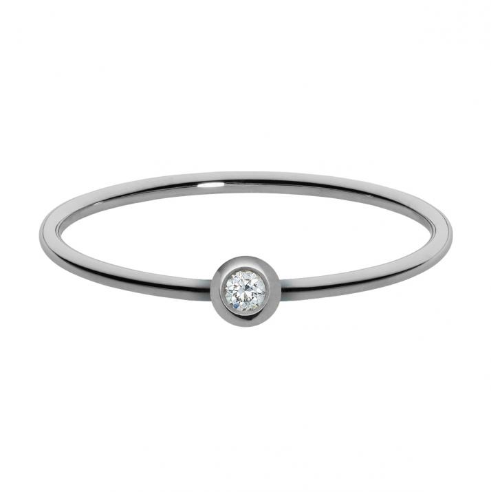 Bague jonc avec diamant 0.05 carat serti clos or noir - Redline - 0++