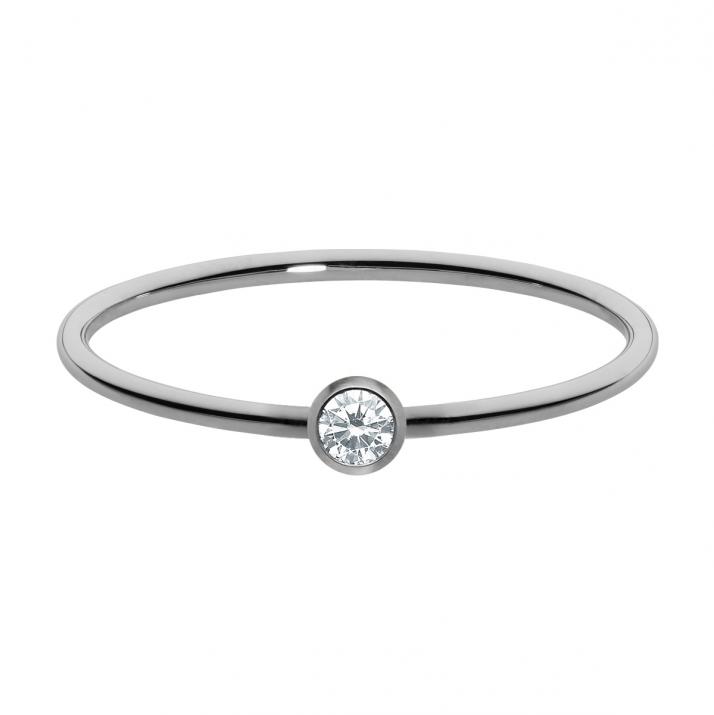 Bague jonc avec diamant 0.05 carat en serti clos or noir - Redline - 0++