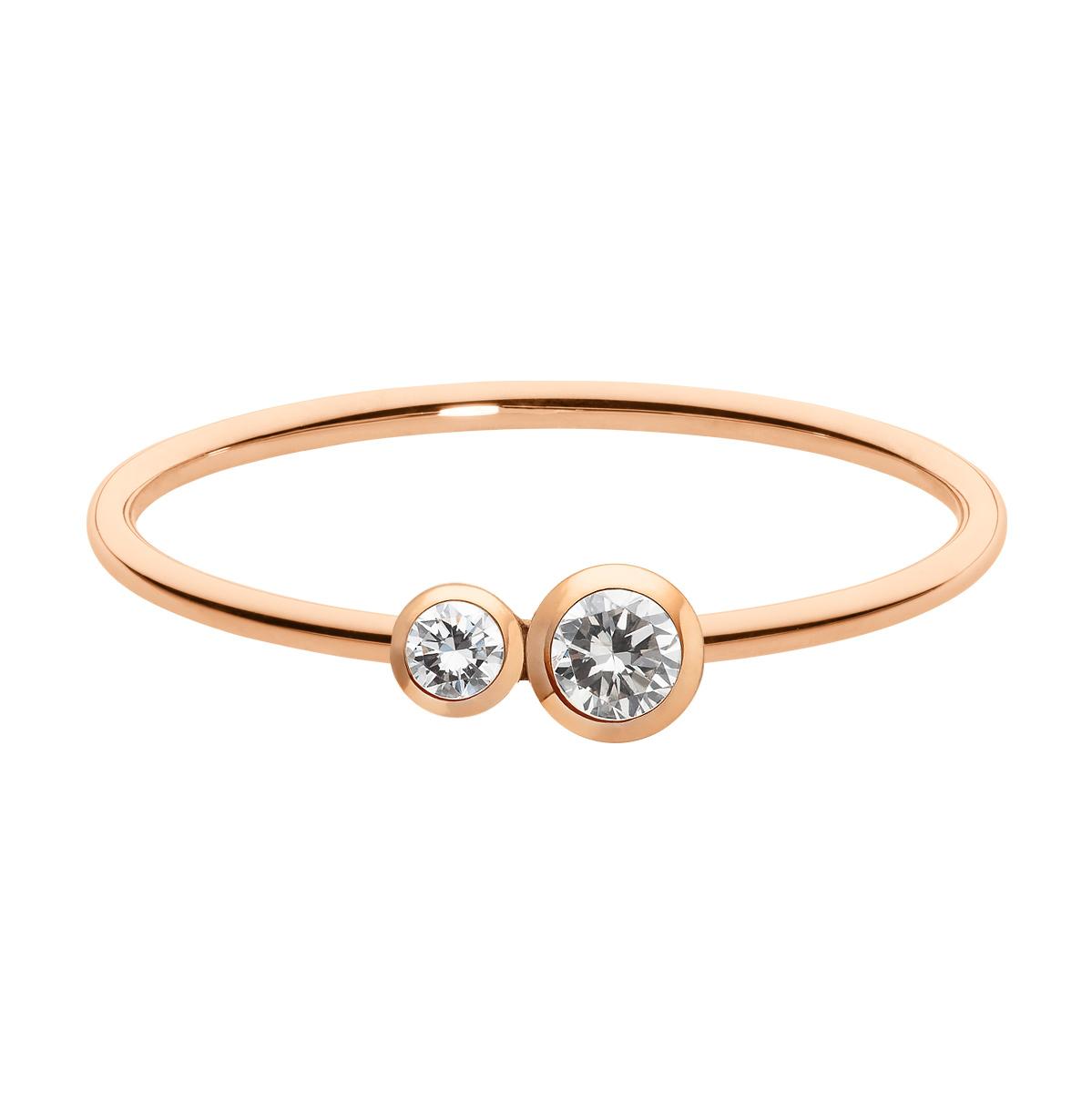Redline Bijoux Eternite Bague Jonc avec 0.15ct Diamant Rond en Or Rose Serti Clos Redline