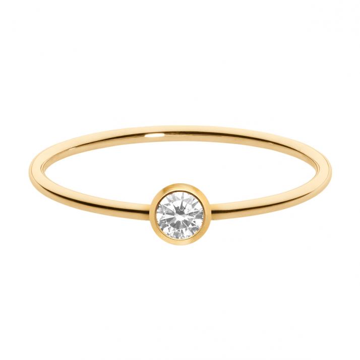 Bague jonc avec diamant 0.1 carat en serti clos or jaune - Redline - 0++