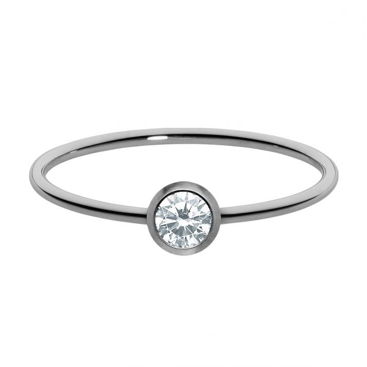 Bague jonc avec diamant 0.2 carat en serti clos or noir - Redline - 0++