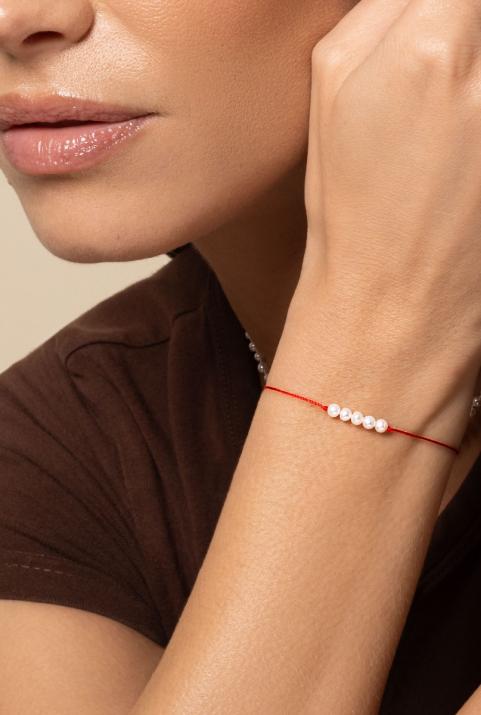 Bracelet fil avec perles fermoir en or rose - Redline - 0++