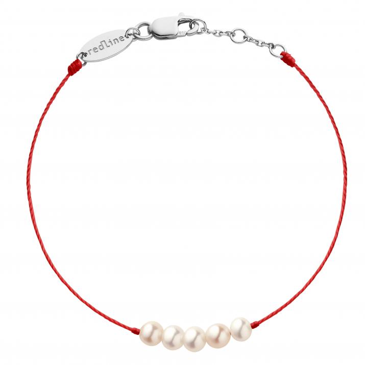 Bracelet fil avec perles fermoir en or blanc - Redline - 0++
