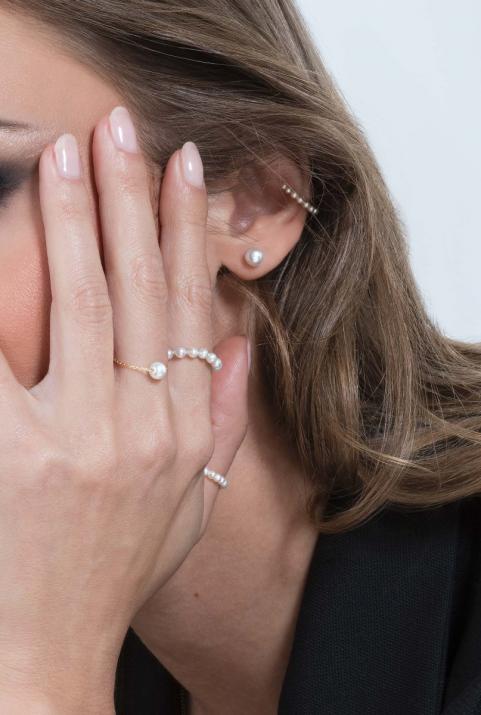 Boucles d'Oreilles Queen Perle Or Rose - Redline - 0++