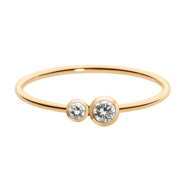 Bague jonc avec diamant 0.15 carat en serti clos or jaune - Redline