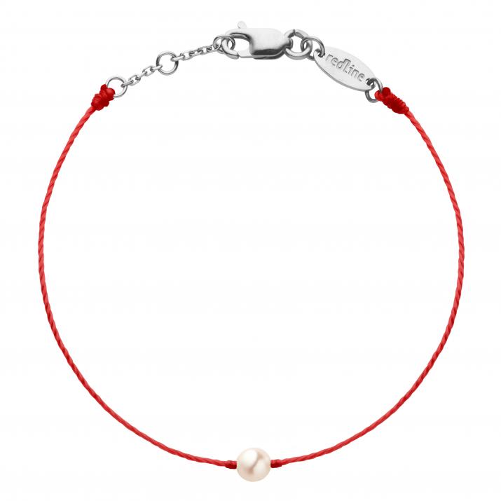 Bracelet enfant fil avec une perle de culture or blanc - Redline - 0++