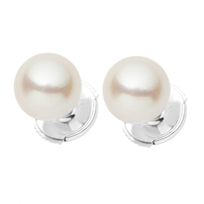 Boucles d'Oreilles Queen Perle Or Blanc - Redline - 0++