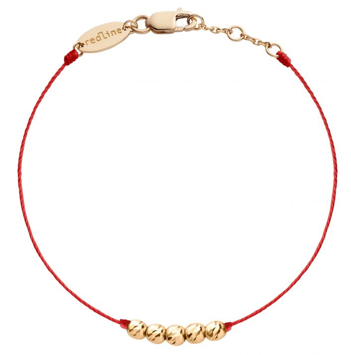 Bracelet fil avec 5 perles fermoir en or rose - Redline