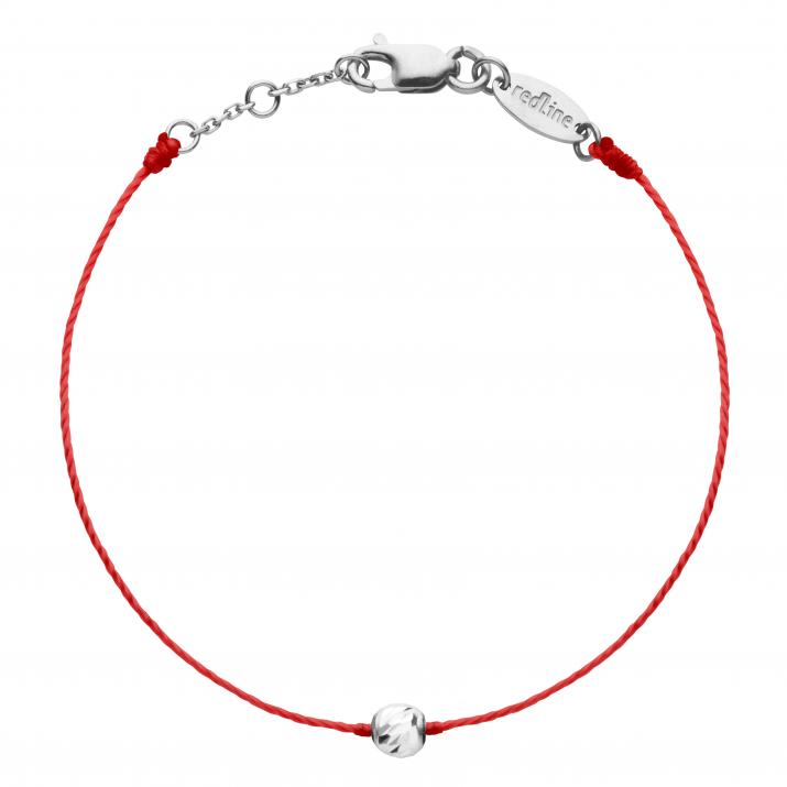 Bracelet enfant fil avec une perle martelée or blanc - Redline