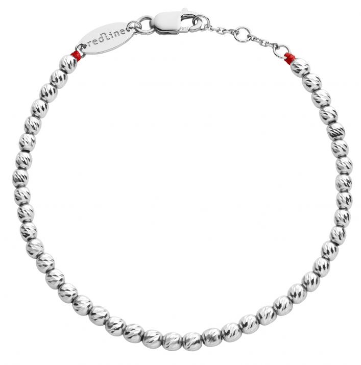 Bracelet fil avec boules martelées or blanc - Redline - 0++