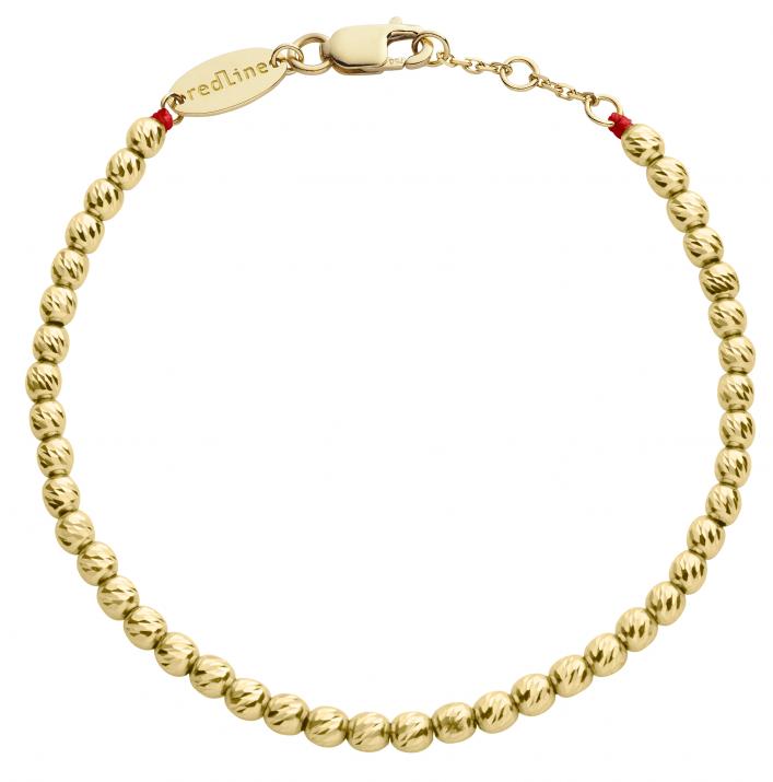 Bracelet fil avec boules martelées or jaune - Redline - 0++