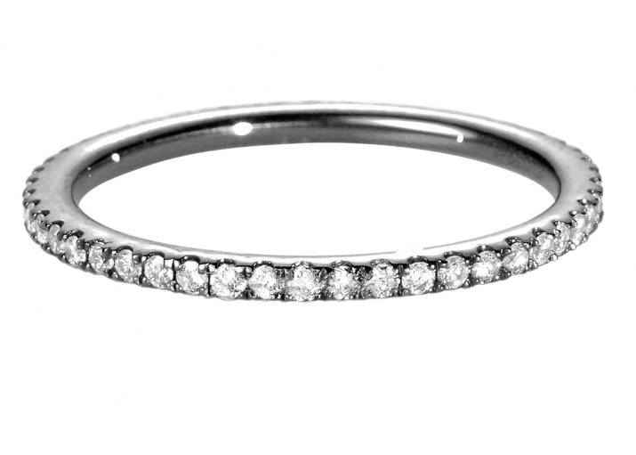Bague jonc or noir avec diamant blanc - Redline - 0++