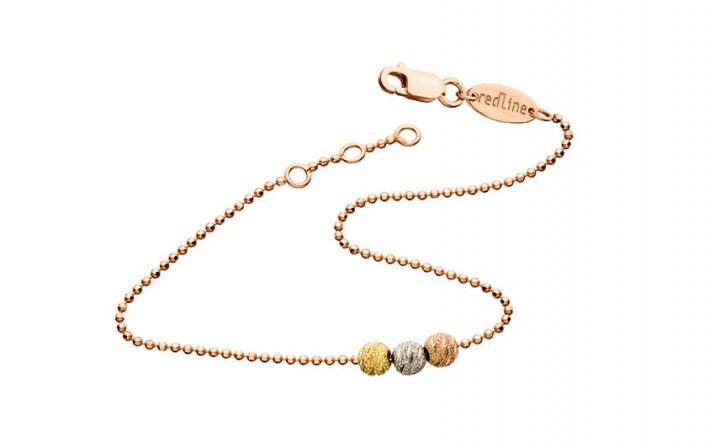 Chain Bracelet Sweety Three Rose Gold RedLine Jewelry - Redline - 0++