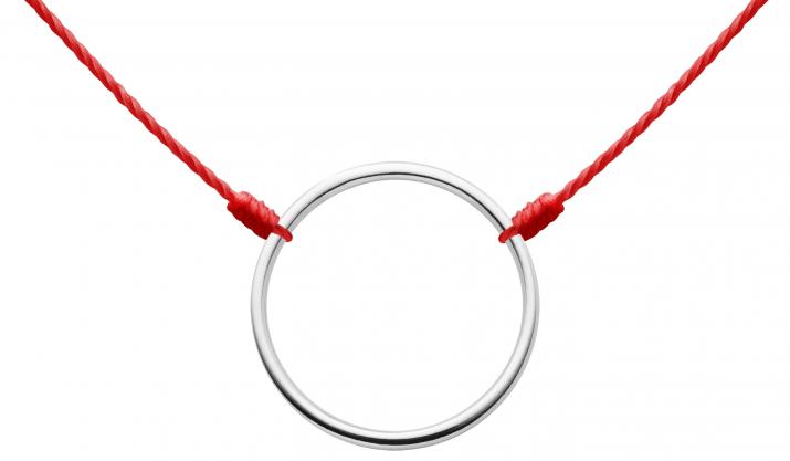 Collier fil cercle or blanc - Redline
