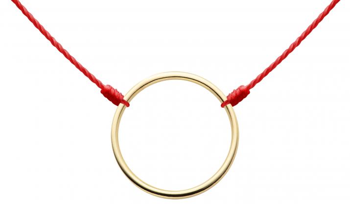 Collier fil cercle or jaune - Redline