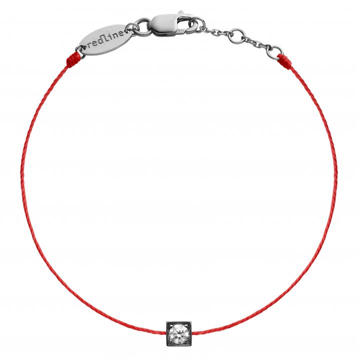 Bracelet fil avec diamant 0.10 carat en serti carré or noir - Redline - 0++