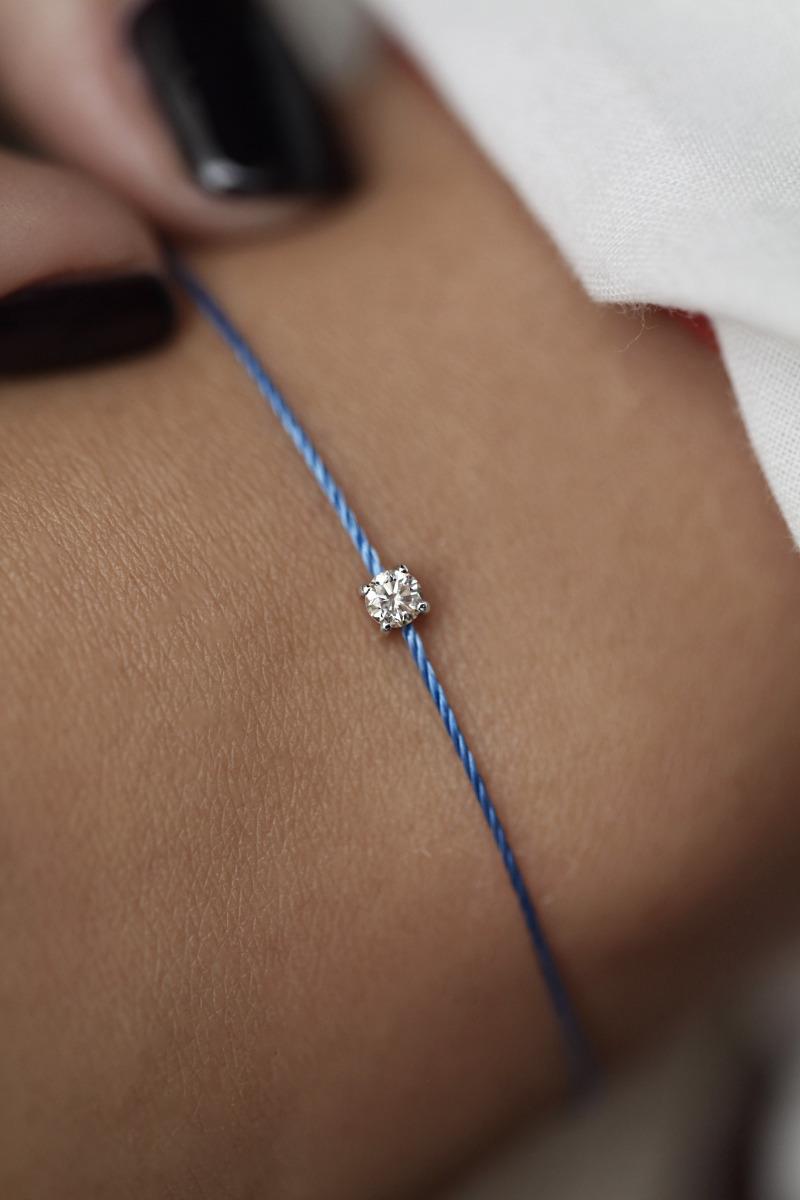 Redline Bijoux Solitaire Bracelet Fil Femme avec 0.08ct Diamant