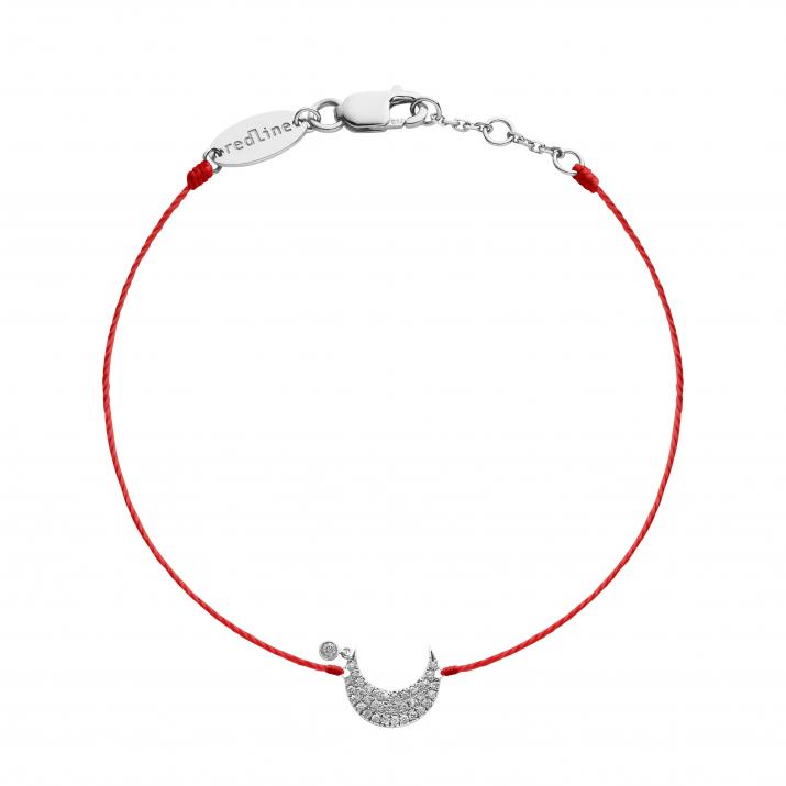 Bracelet fil lune diamantée or blanc - Redline