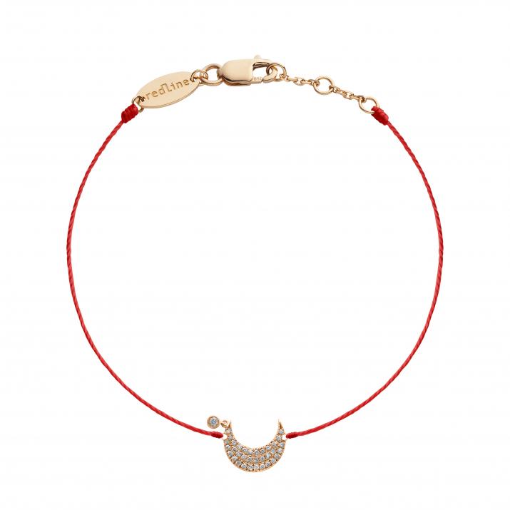 Bracelet fil lune diamantée or rose - Redline
