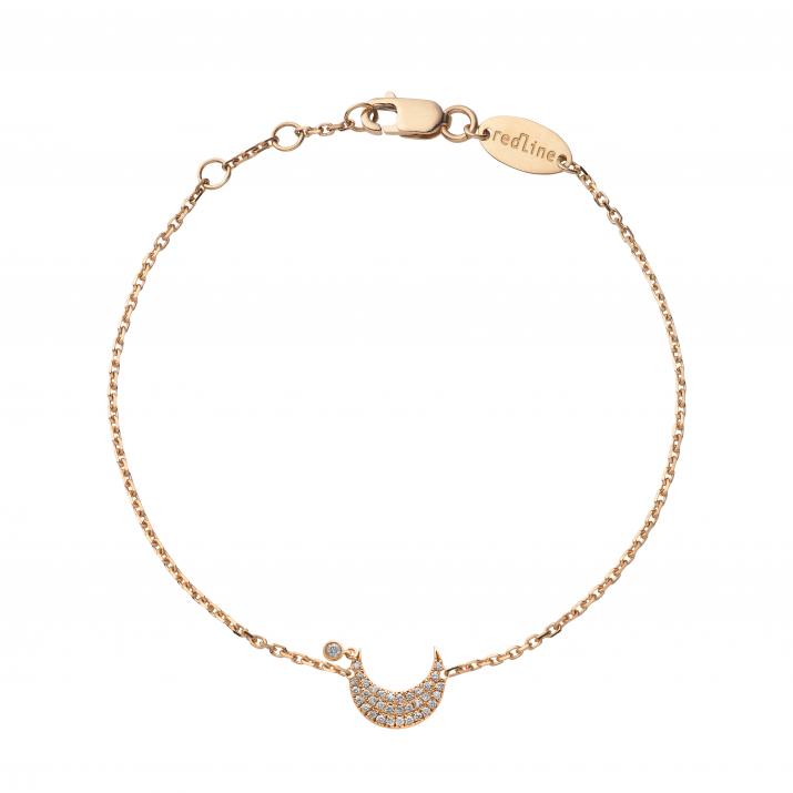 Bracelet chaîne lune diamantée or rose - Redline