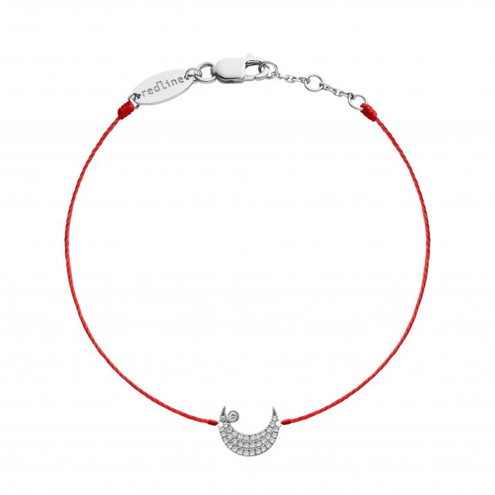 Bracelet fil lune avec diamant en or blanc - Redline