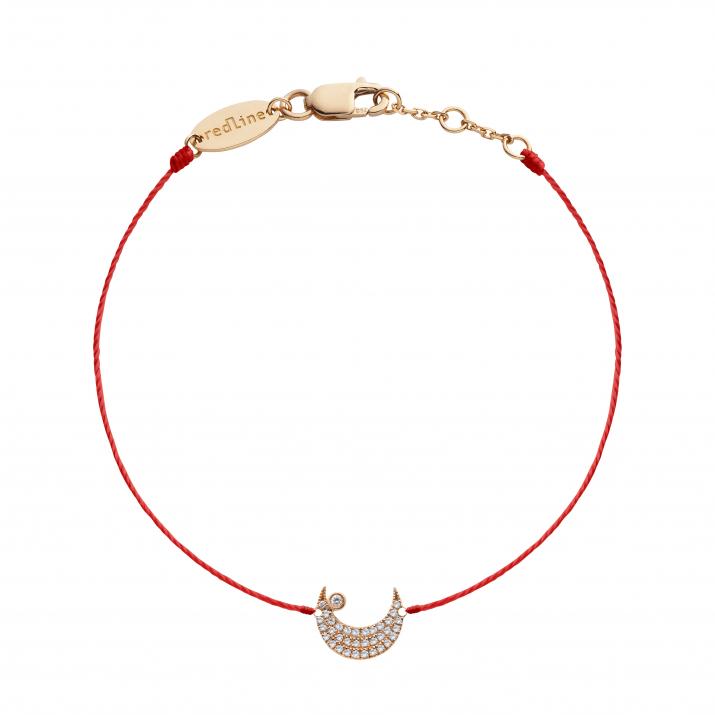 Bracelet fil lune avec diamant en or rose - Redline