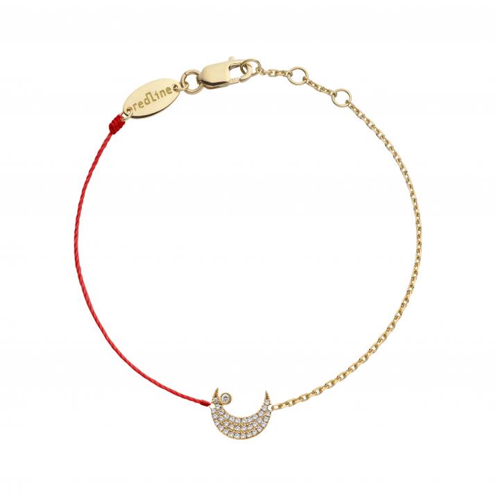 Bracelet fil lune avec diamant or jaune - Redline