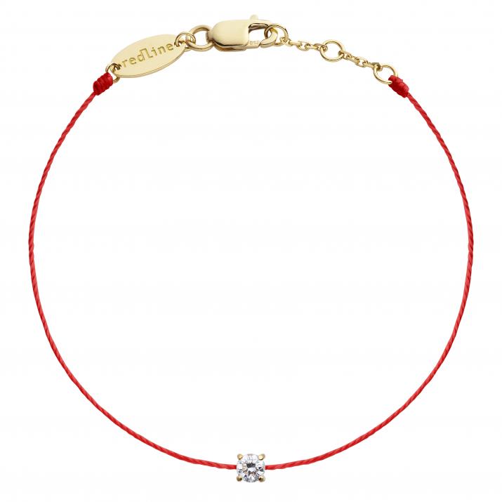 Bracelet fil avec diamant 0.08 carat en serti griffé or jaune - Redline - 0++