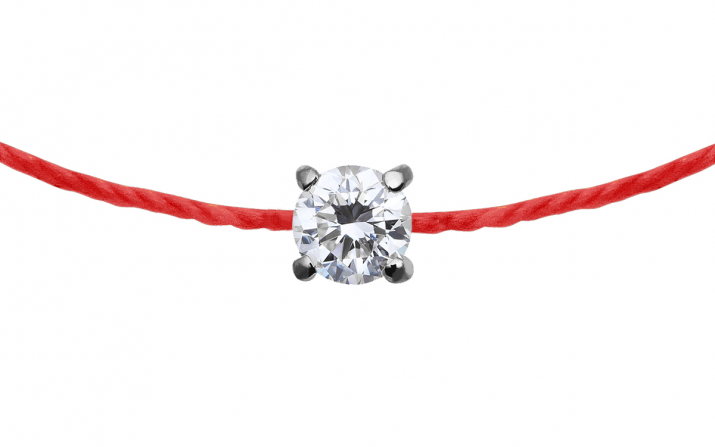 Bracelet fil avec diamant 0.08 carat en serti griffé or noir - Redline - 0++