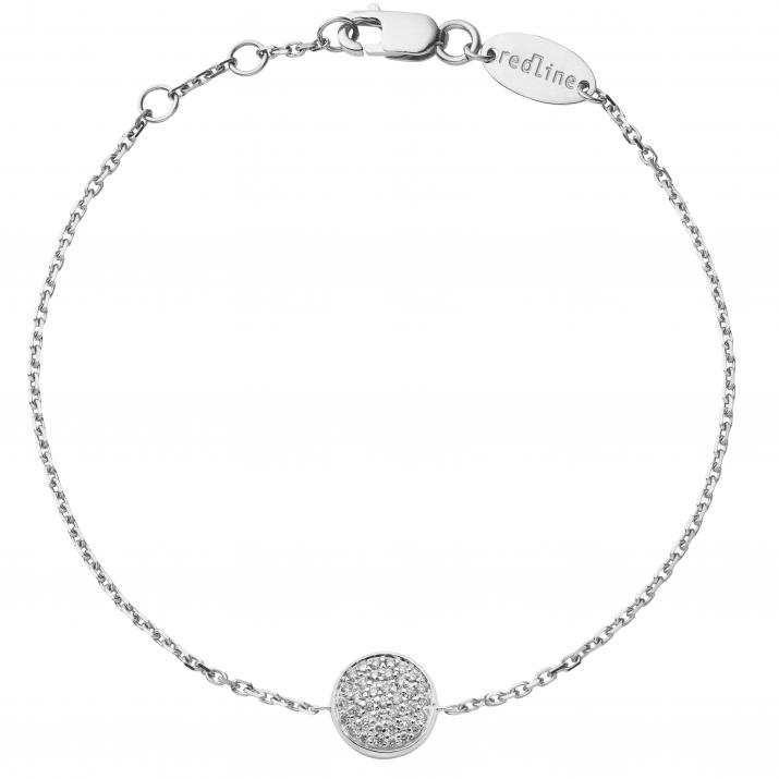 Bracelet chaîne mini full moon avec diamant or blanc - Redline