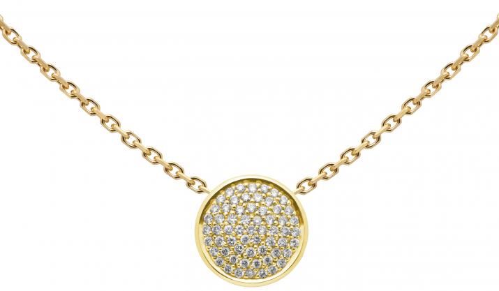 Collier chaîne full moon avec diamant or jaune - Redline - 0++