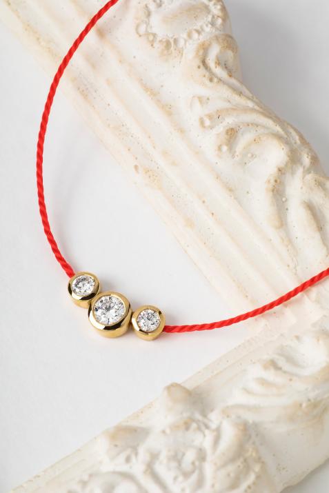 Bracelet fil avec diamant 0.20 carat en serti clos or jaune - Redline - 0++