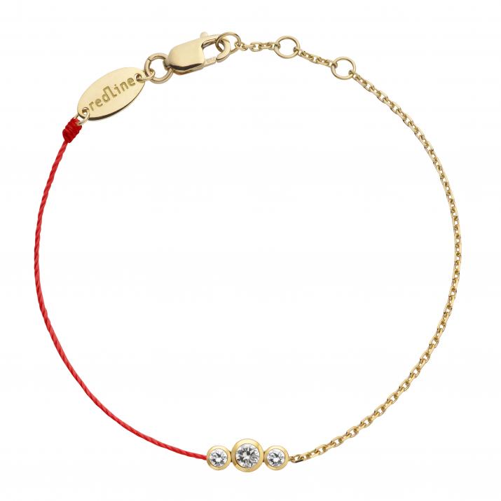 Bracelet fil et chaîne avec diamant 0.20 carat en serti clos or jaune - Redline - 0++