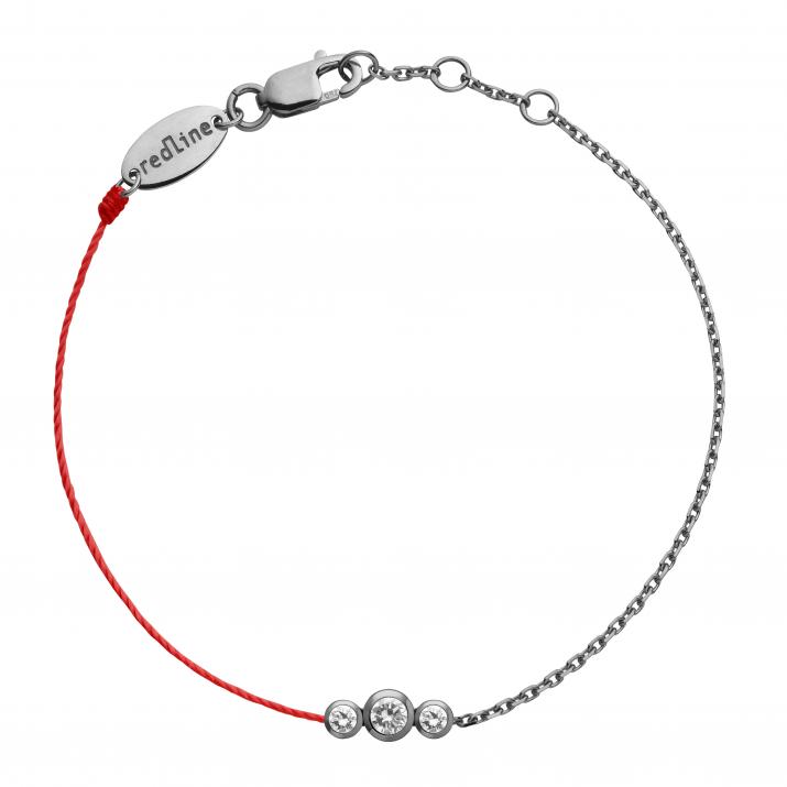 Bracelet fil et chaîne avec diamant 0.20 carat en serti clos or noir - Redline - 0++