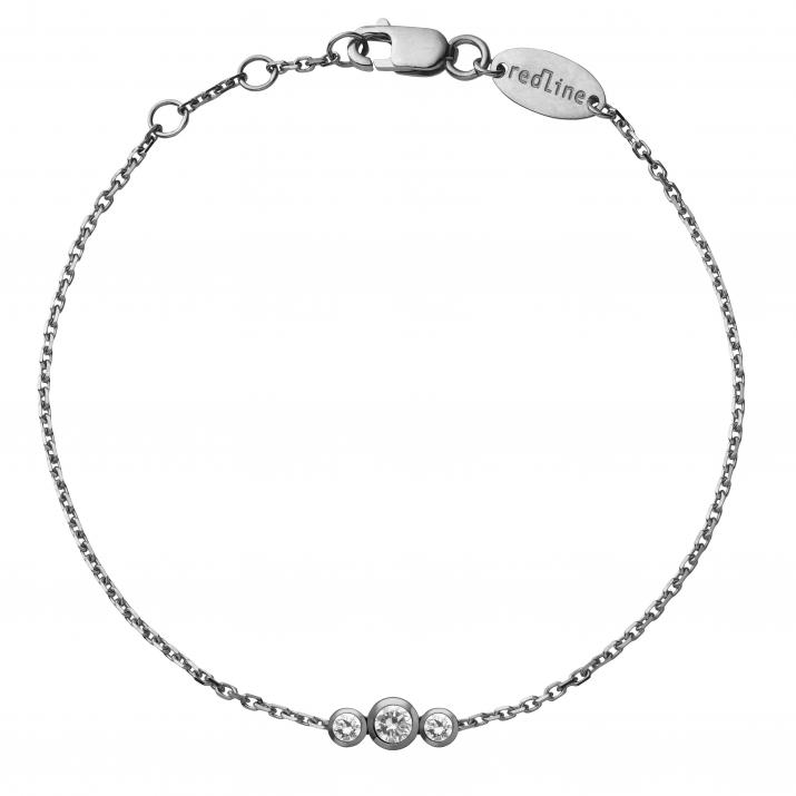 Bracelet chaîne avec diamant 0.20 carat en serti clos or noir - Redline - 0++