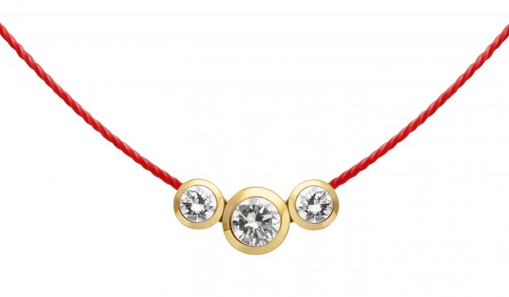 Collier fil avec diamant 0.20 carat en serti clos or jaune - Redline - 0++
