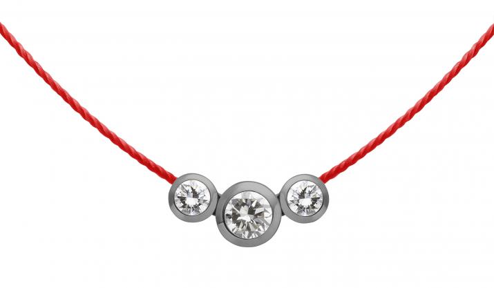 Collier fil avec diamant 0.20 carat en serti clos or noir - Redline