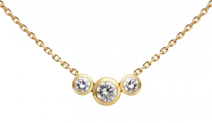 Collier chaîne avec diamant 0.20 carat en serti clos or jaune - Redline - 0++