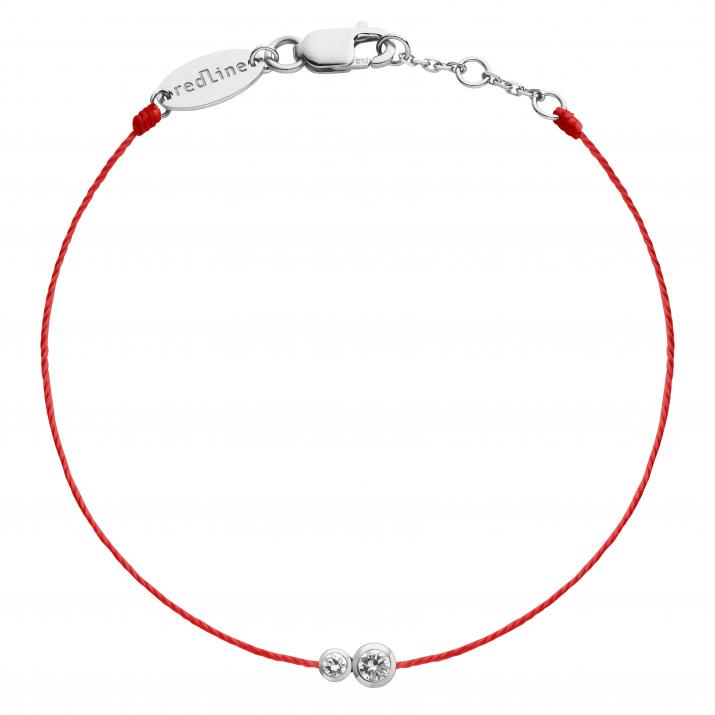 Bracelet homme fil avec diamant 0.15 carat en serti clos or blanc - Redline - 0++
