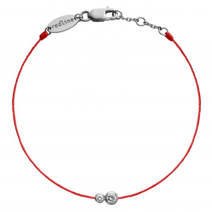 Bracelet fil avec diamant 0.15 carat en serti clos or noir - Redline