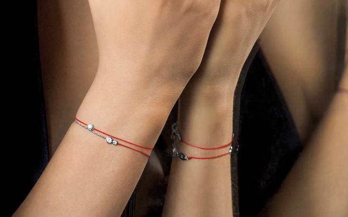 Bracelet fil et chaîne avec diamant 0.15 carat en serti clos or noir - Redline - 0++