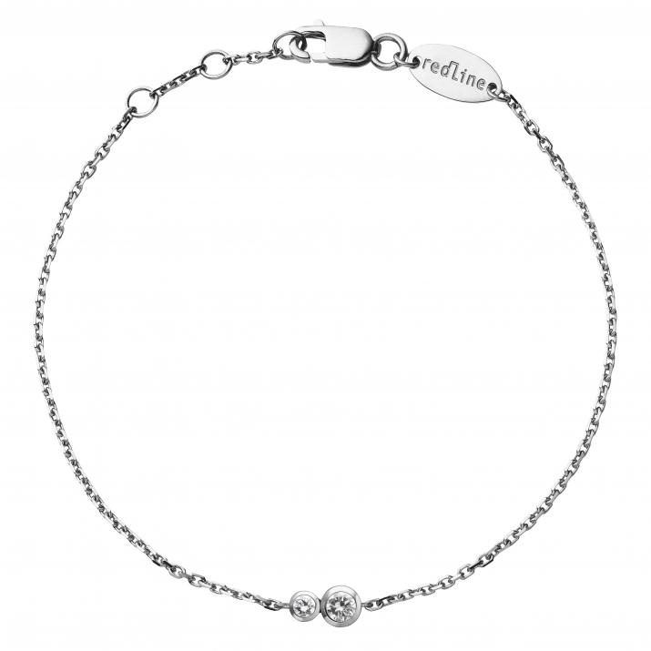 Bracelet homme chaîne avec diamant 0.15 carat en serti clos en or noir - Redline - 0++
