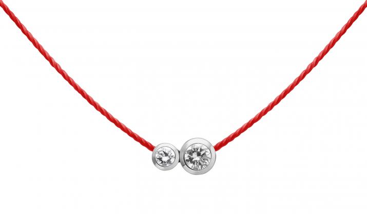 Collier fil avec diamant 0.15 carat en serti clos or blanc - Redline