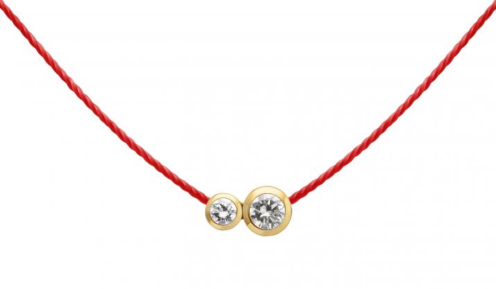 Collier fil avec diamant 0.15 carat en serti clos or jaune - Redline