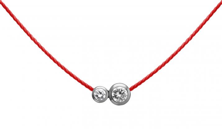 Collier fil avec diamant 0.15 carat en serti clos or noir - Redline