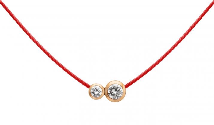 Collier fil avec diamant 0.15 carat en serti clos or rose - Redline
