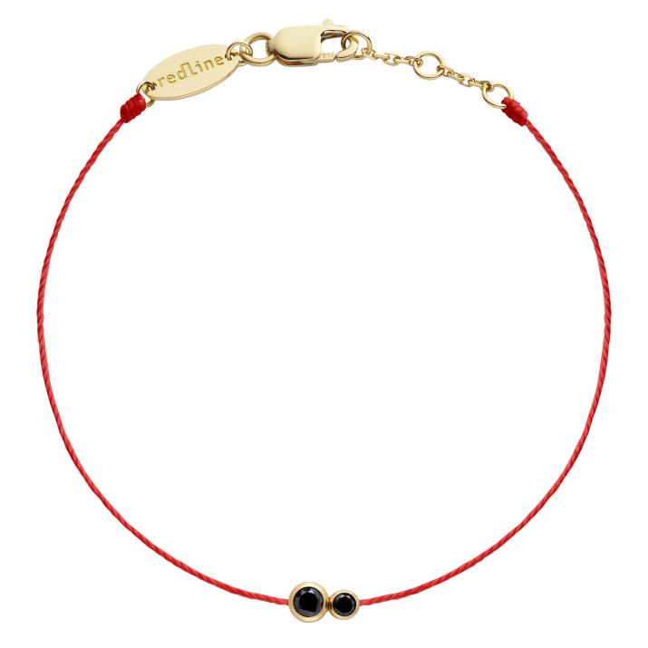 Bracelet fil avec diamant noir 0.15 carat en serti clos or jaune - Redline - 0++