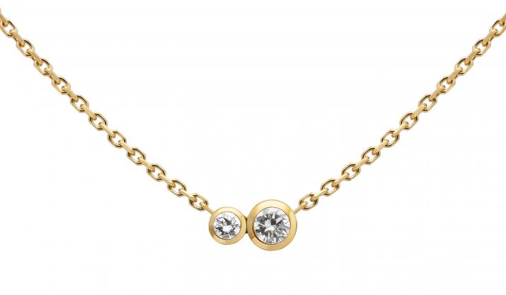 Collier chaîne avec diamant 0.15 carat en serti clos or jaune - Redline - 0++